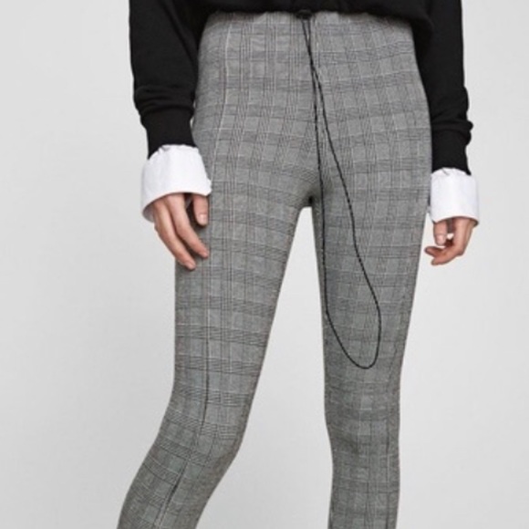 Zara grey plaid knit legging pants - Picture 1 of 4